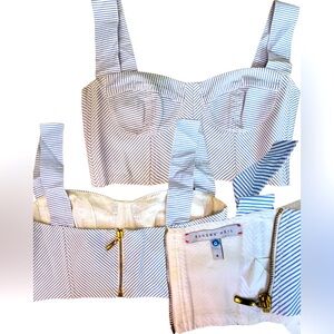 Sandra Weil White and Blue Striped Bustier